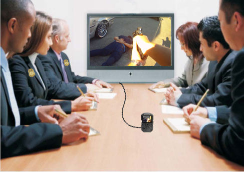 connect your wolfcom 3rd eye police body worn camera to a tv with an hdmi cable