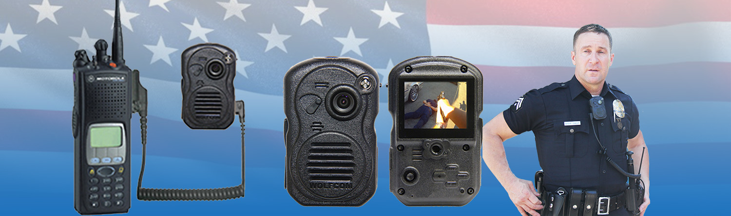 Body camera with police officer