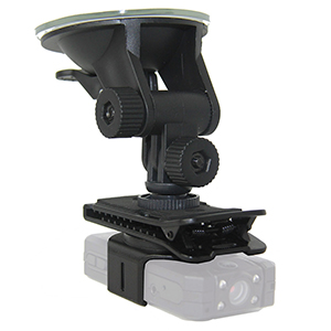 In-car camera suction mount for police car.