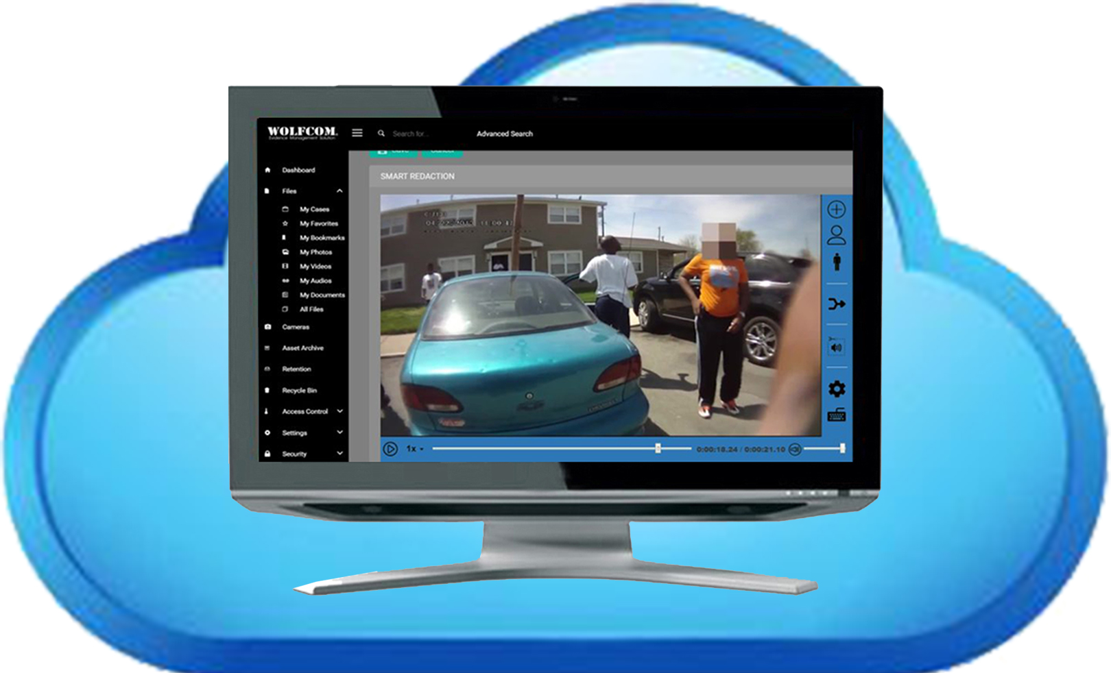 WOLFCOM offers standalone video redaction software on cloud servers
