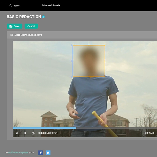 wolfcom offers manual video redaction built-in the wolfcom evidence management software