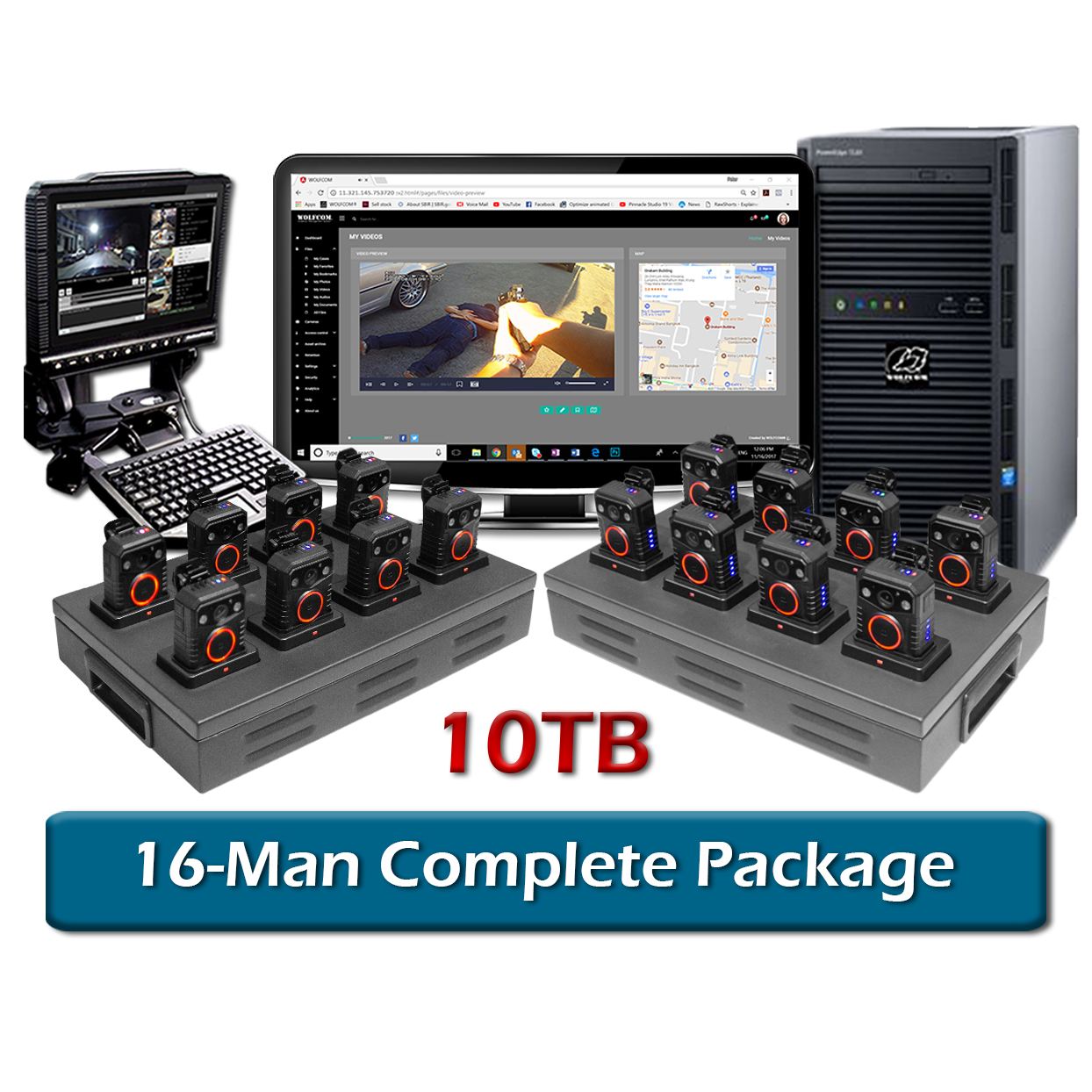 complete 16-man halo body camera package