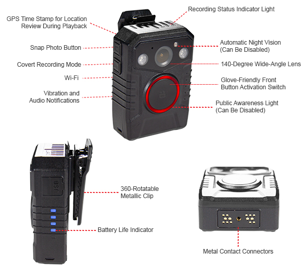 features of the wolfcom halo police body camera