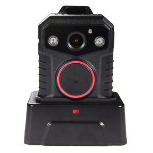 the wolfcom halo police body camera has an optional single docking station that's able to transfer data and charge one Halo body camera at a time