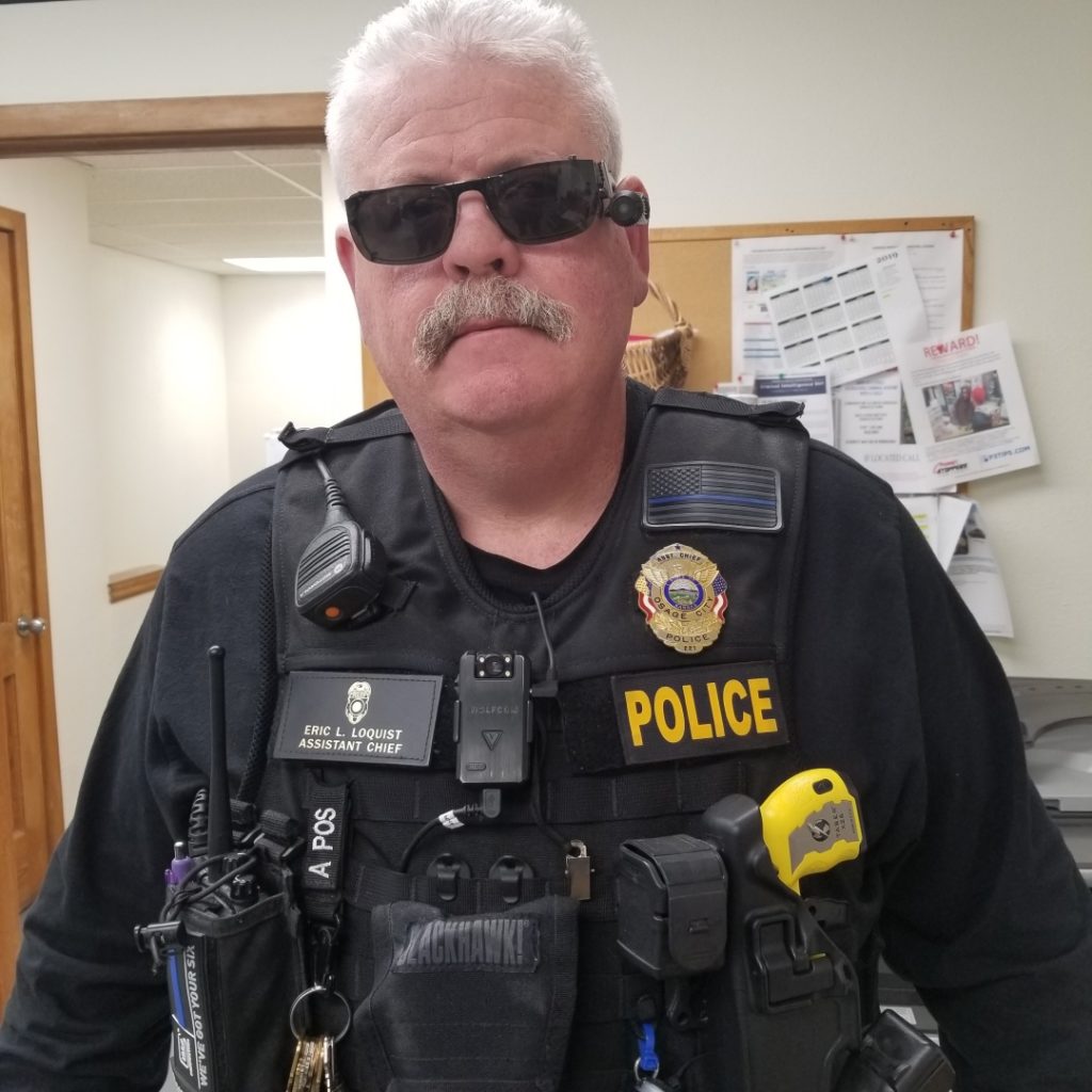 wolfcom vision body camera being worn by an osage city PD officer