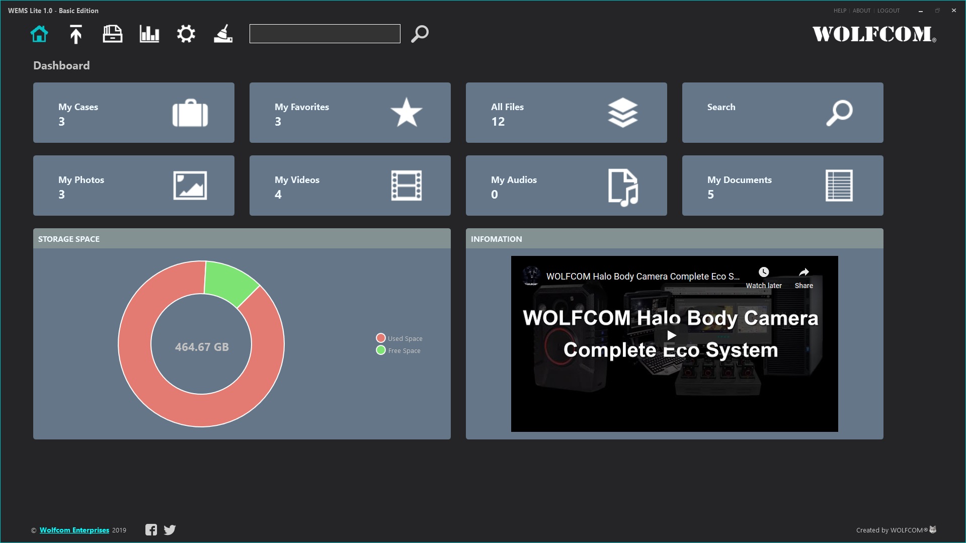 WOLFCOM now offers WEMS Lite, a free evidence management software for anyone to use